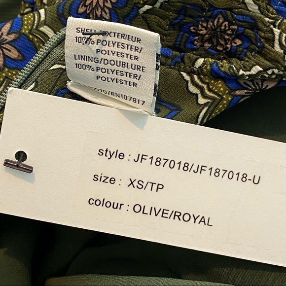 NWT Spencer + Shaw Olive Green/Royal Blue Dress XS - Picture 11 of 16